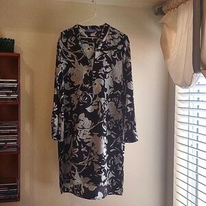 Simply Vera Satin Hi/Lo Abstract Floral Tunic Dress